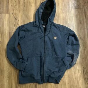 Navy Blue Hooded Zip-Up Jacket